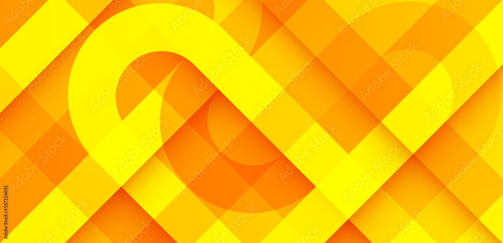 Abstract geometric background. Modern yellow and orange gradient geometric diagonal overlay layer. Trendy geometric shape texture. Suit for poster, cover, banner, brochure, wallpaper, flyer