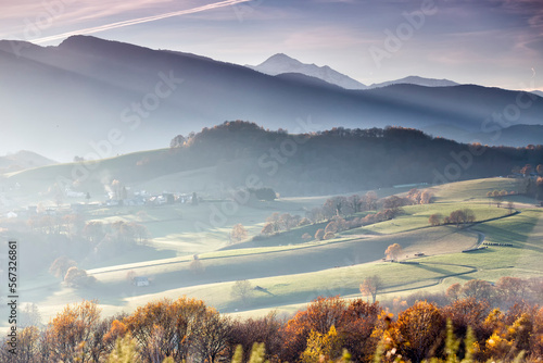 Panoramic Photograph Taken From Lourdes Of The French Pyrenees National Park
