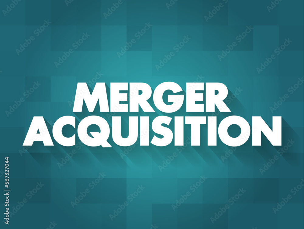Merger Acquisition - involves the process of combining two companies into one, text concept background
