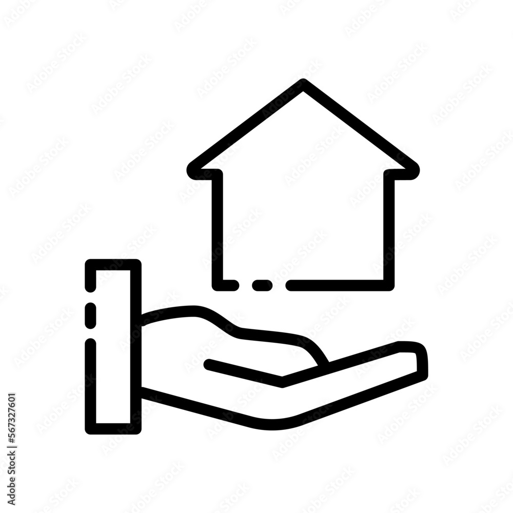 Rental of property set icon. Buying real estate, smart home, fence, pointer, registration, contract, interest, taxes, realtor. Vector line icon on white background Rental of property set icon. Buying real estate, smart home, fence, pointer, registration, contract, interest, taxes, realtor. Vector line icon on white background