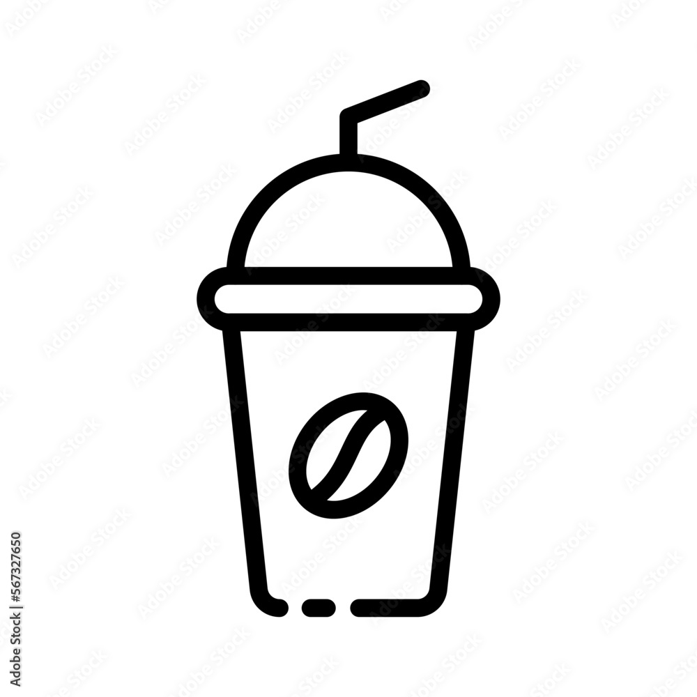 Cafe set icon. Coffee, latte, cappuccino, americano, mug, tea, tea bag, steam, coffee beans, coffe house. Care concept. Vector line icon on white background Cafe set icon. Coffee, latte, cappuccino, americano, mug, tea, tea bag, steam, coffee beans, coffe house. Care concept. Vector line icon on white background