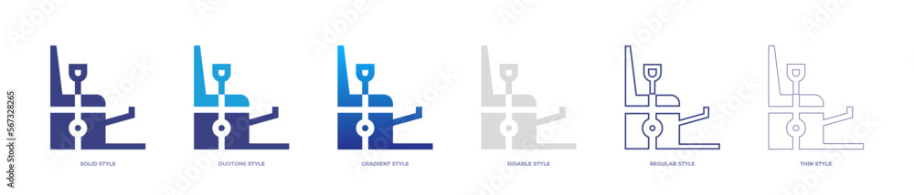 High chair icon set full style. Solid, disable, gradient, duotone, regular, thin. Vector illustration and transparent icon.