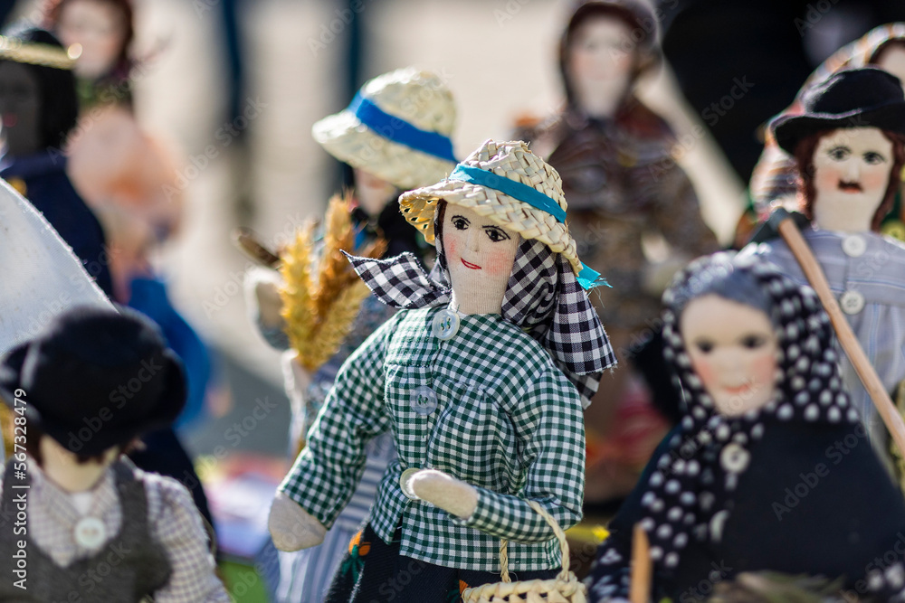 Typical handcrafted dolls of Portuguese figures