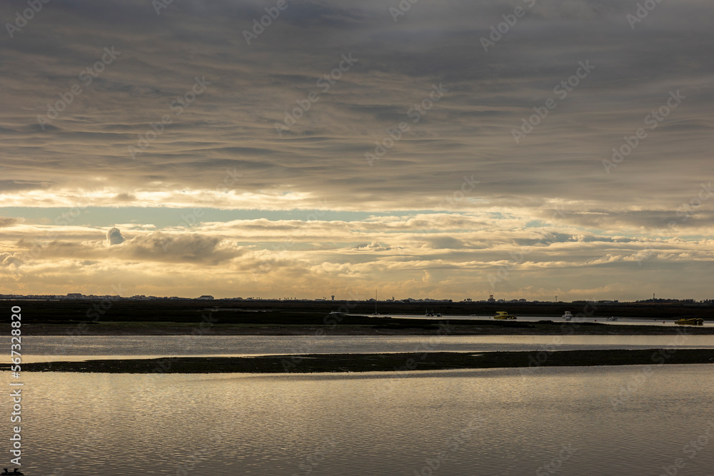 Rain clouds in the marshlands