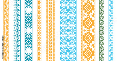 Embroidery ribbon vector patterns, lace seamless border, fashion edge stripes.