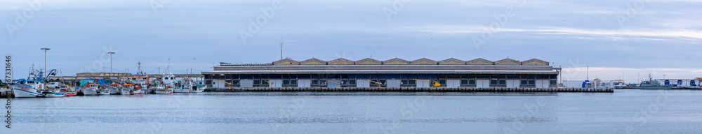 Large warehouses for support at the docks