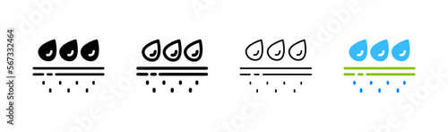 Skin care set icon. Dermatology, collagen, hydration, moisturizing, korean cosmetics, protection, ultrasonic cleaning. Vector icon in line, black and colorful style on white background