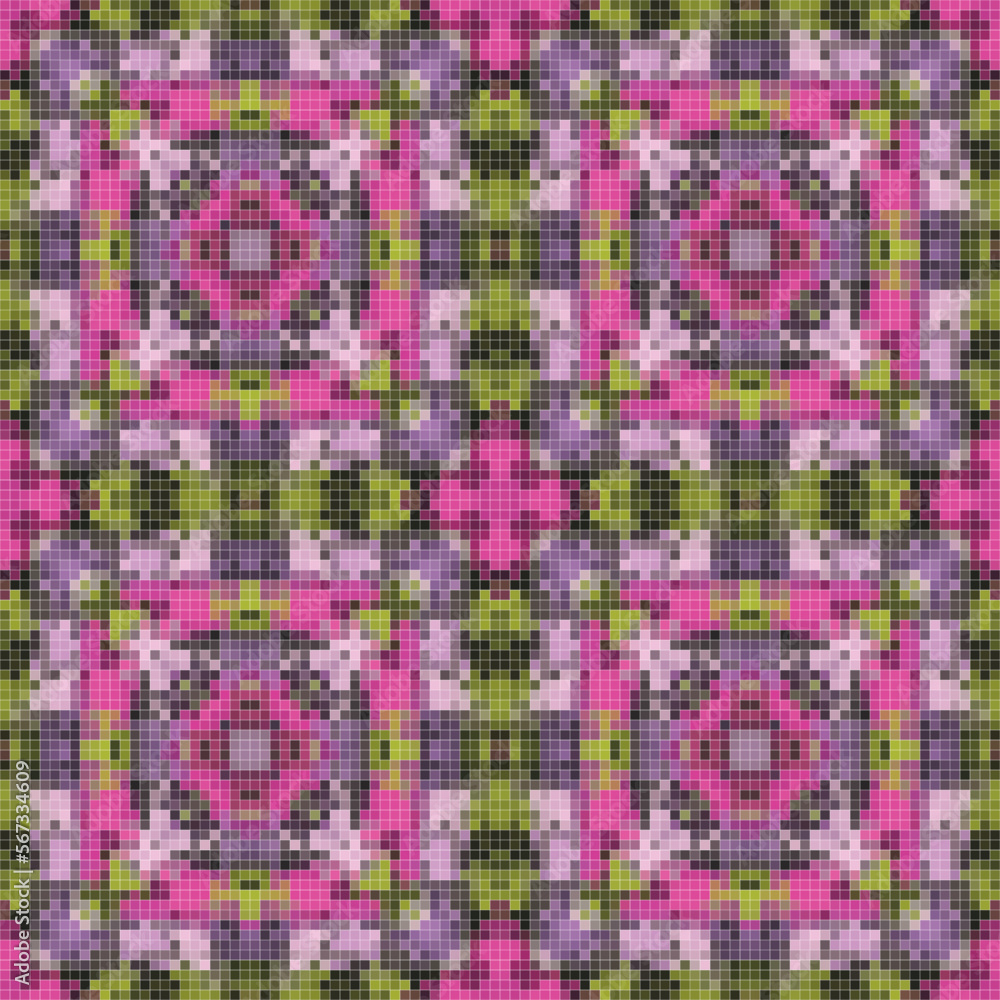 Pixel mosaic seamless pattern design, Repeat textile design. Pixel mosaic seamless pattern design, Repeat textile design.