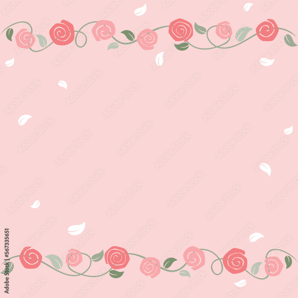 Valentine rose border decoration