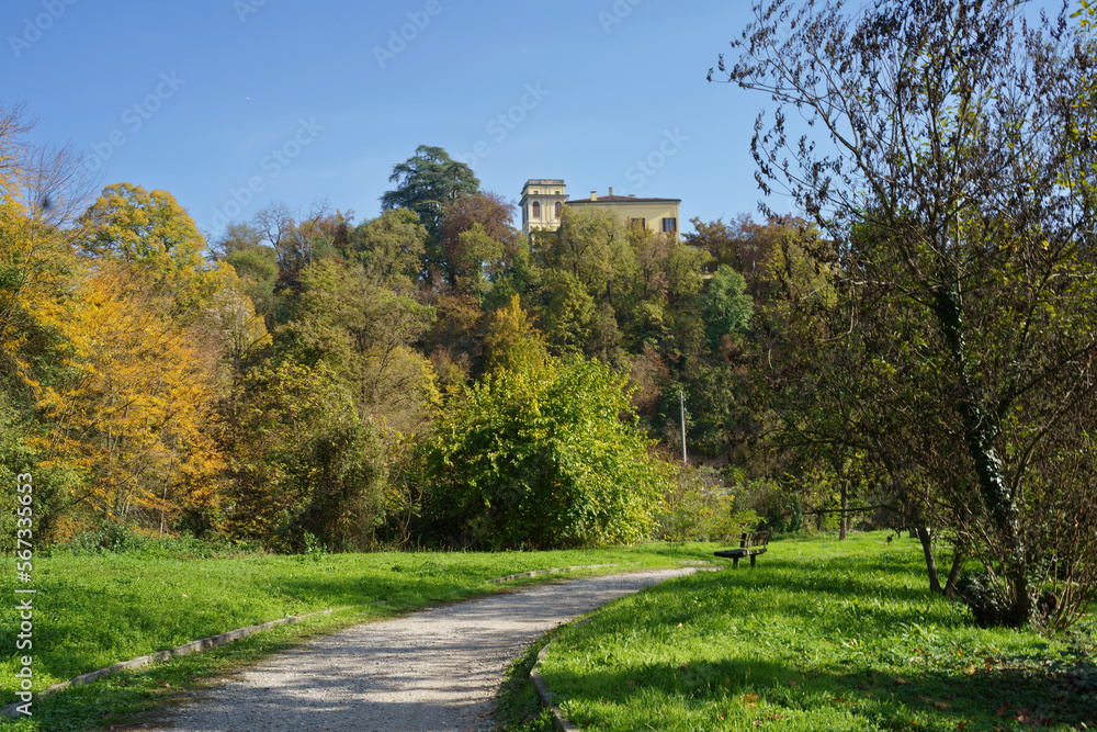 Path in the park of Lambro valley, Brianza, Italy