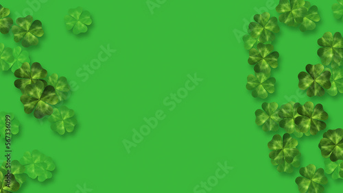 Saint Patrick Day Four Leaf Clover Falling background