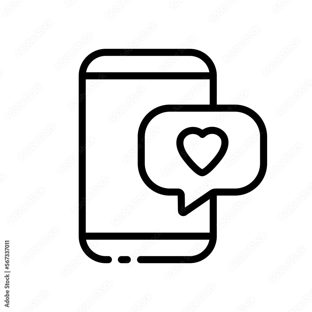 message icon. Idea, smartphone, gift, package, important date, birthday, surprise, delivery, surprise, shopping, online store, party, invitation. love concept. Vector black line icon message icon. Idea, smartphone, gift, package, important date, birthday, surprise, delivery, surprise, shopping, online store, party, invitation. love concept. Vector black line icon
