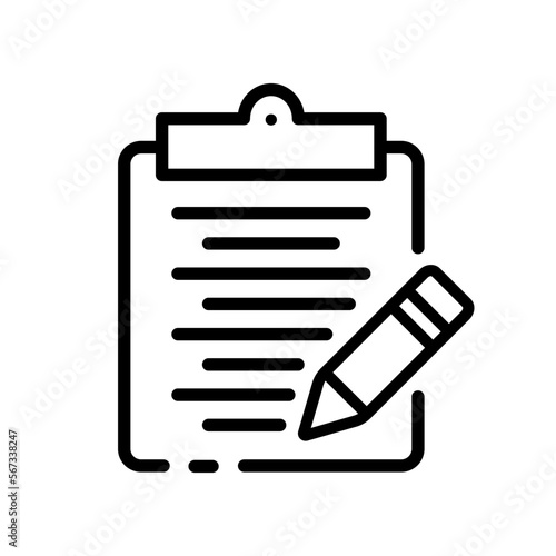 Petition line icon. Agreement, Document, declaration, signature, protocol, shield, form, order, pen, statement, guarantee. business concept. Vector black line icon on white background