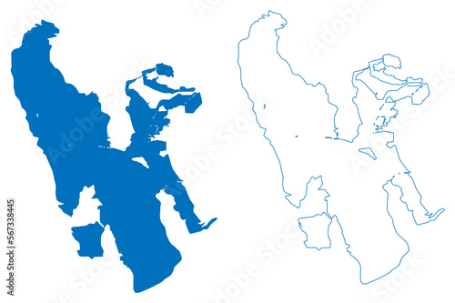 Great Salt Lake (United States of America, North America, us, usa, Utah) map vector illustration, scribble sketch map