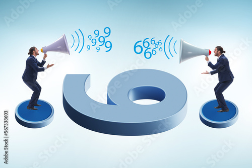 Obraz na płótnie Argument over the numbers 9 and 6 w salonie