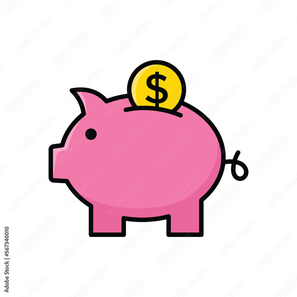 piggy bank icon vector design template in white background piggy bank icon vector design template in white background