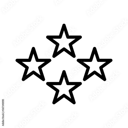 Rating line icon. Ward, achievement, medal, champion, ribbon, leader, star, hand, victory, position, championship, standings. competition concept. Vector black line icon on white background