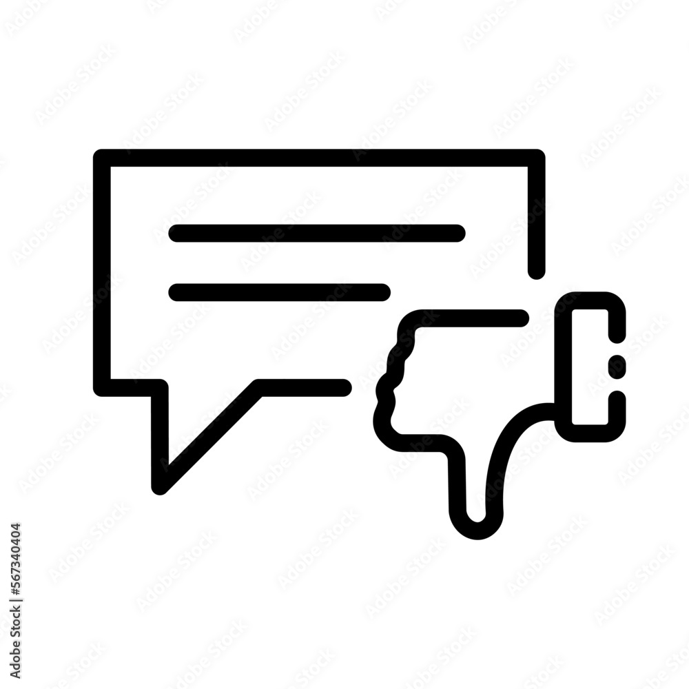 Speech bubble line icon. Dislike, reaction, correspondence, chat, social networks, e-mail, conversation, friends, call center, consultation, help. communication concept. vector black line icon Speech bubble line icon. Dislike, reaction, correspondence, chat, social networks, e-mail, conversation, friends, call center, consultation, help. communication concept. vector black line icon