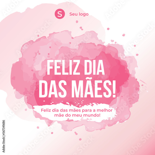 Cartão rosa de feliz dias das mães