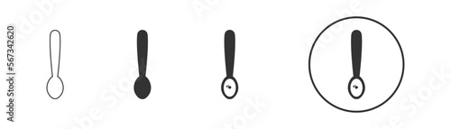 Spoon with sugar, salt, flour or other ingredient icon