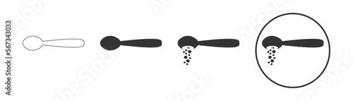 Spoon with sugar, salt, flour or other ingredient icon