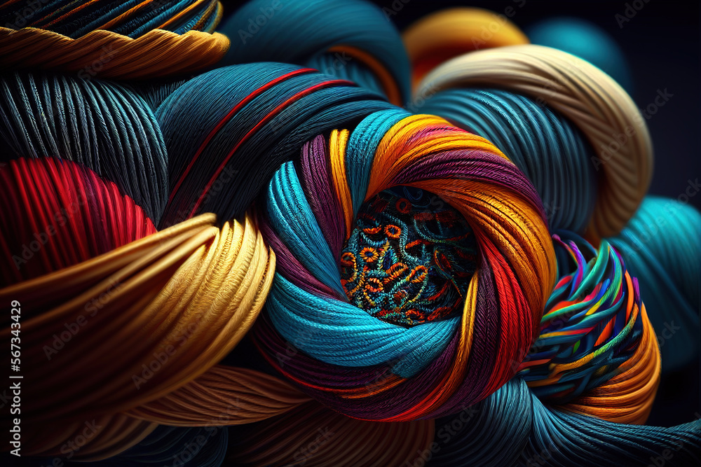 colorful abstract knitted line 