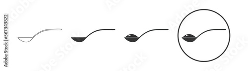 Spoon with sugar, salt, flour or other ingredient icon