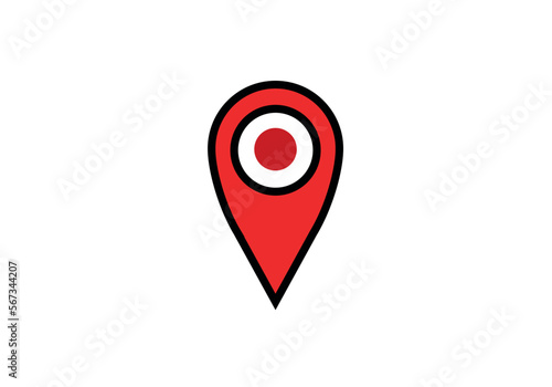 location map icon vector on a white background