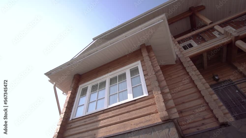 Beautiful brand new log cabin home wooden house cottage. Two storey luxury wooden house. hd Beautiful brand new log cabin home wooden house cottage. Two storey luxury wooden house. hd