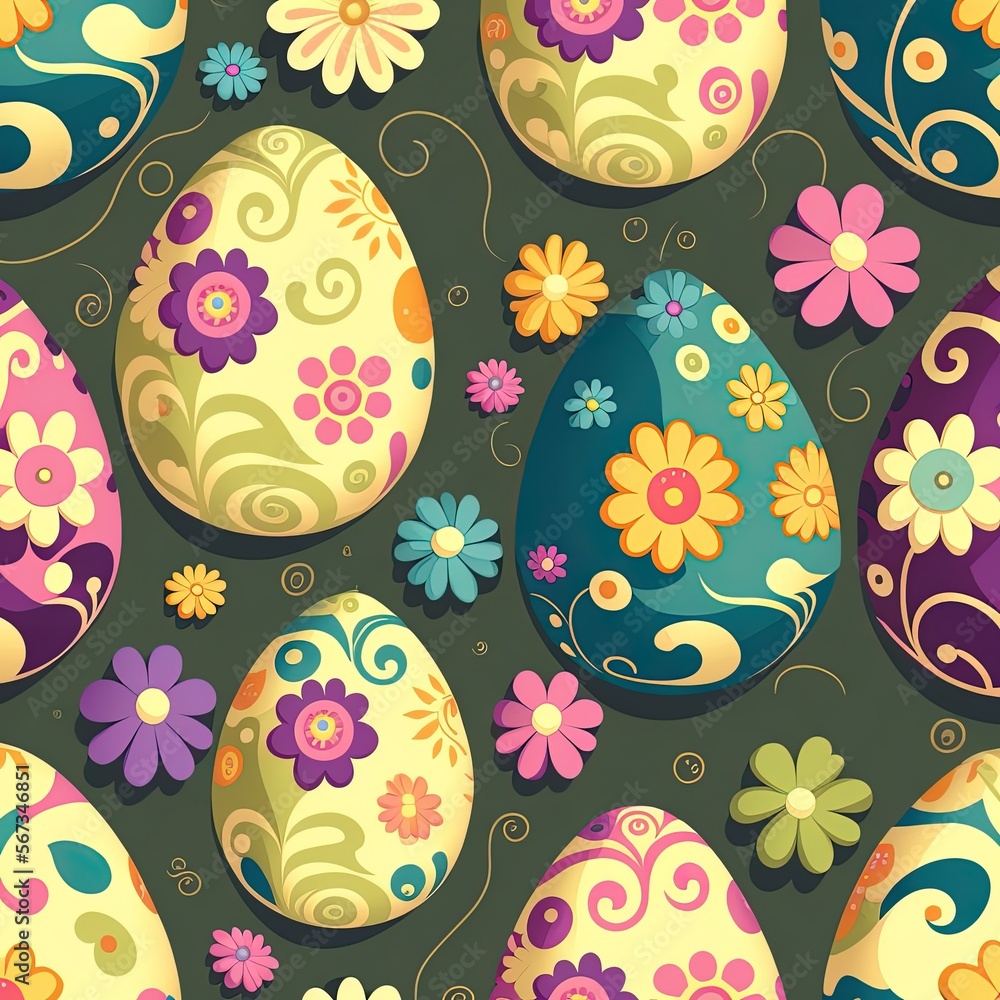 Easter Egg Patterns.Generative Ai Easter Egg Patterns.Generative Ai