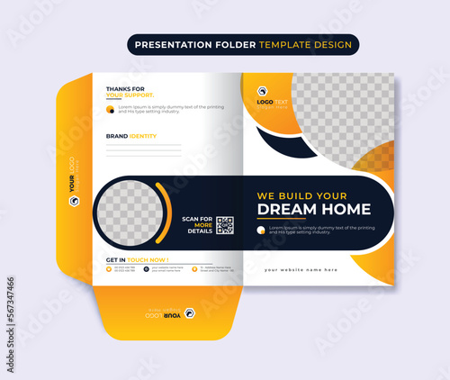 Corporate identity editable presentation folder company seminar template design