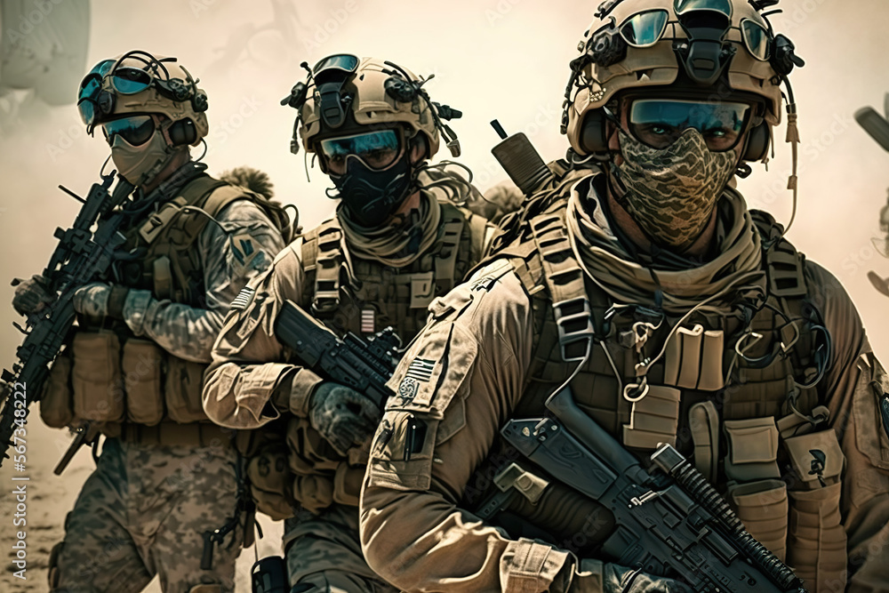 Special forces. Soldiers. Generated AI Special forces. Soldiers. Generated AI