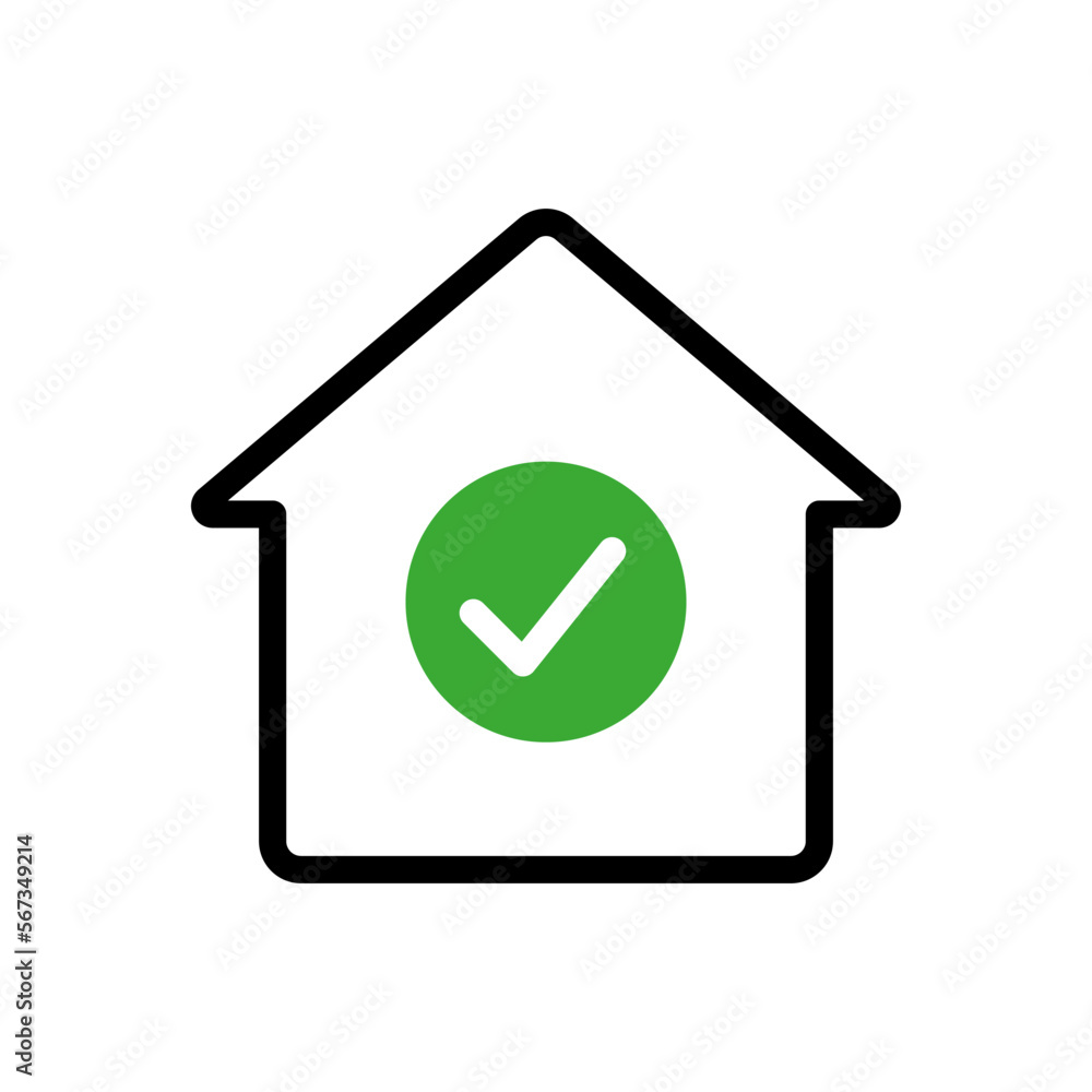 house with checkmark icon vector