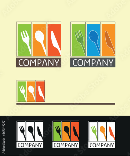 Restaurant Imbiss Fast Food Gastronomie Logo Set