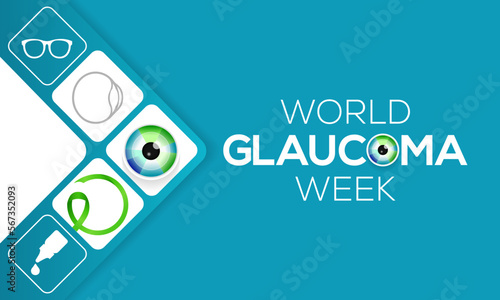 World Glaucoma Week is observed every year in March, it is a group of eye conditions that damage the optic nerve, the health of which is vital for good vision. Vector illustration