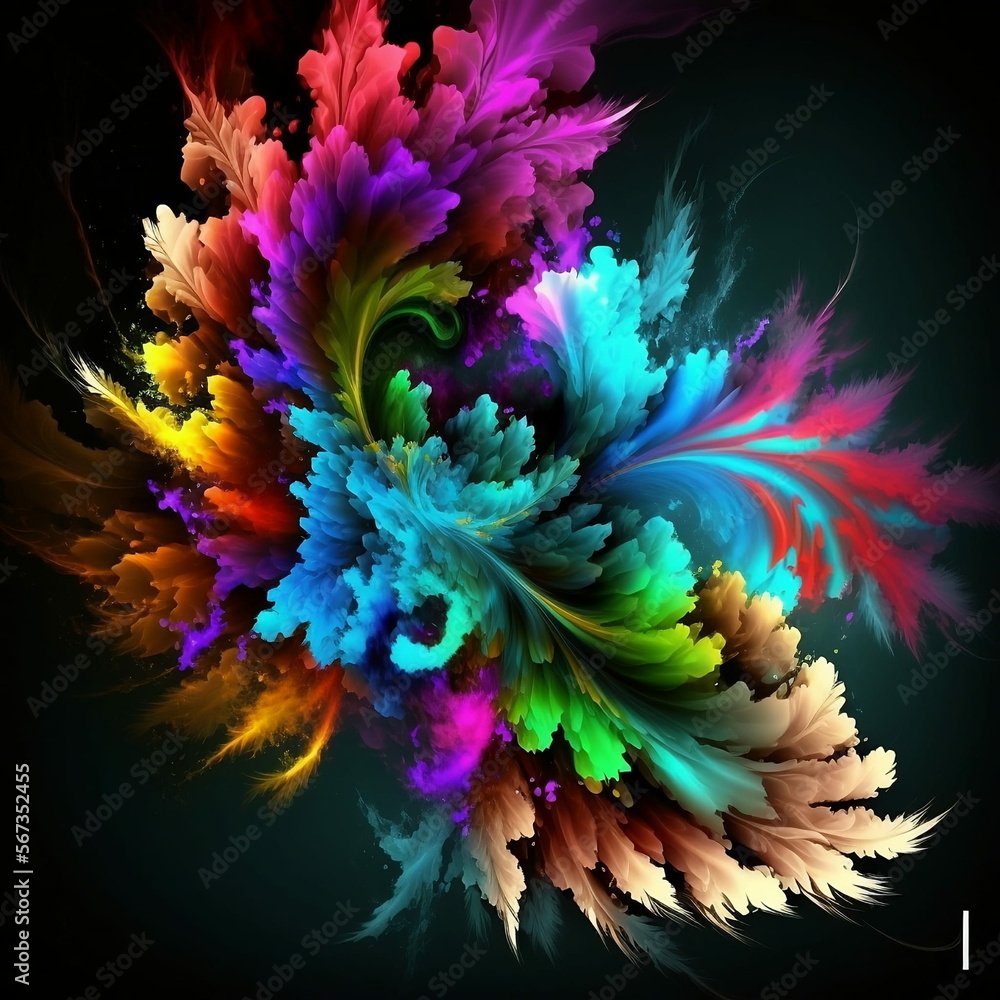 Abstract color splashes background. Generative AI technology. Abstract color splashes background. Generative AI technology.