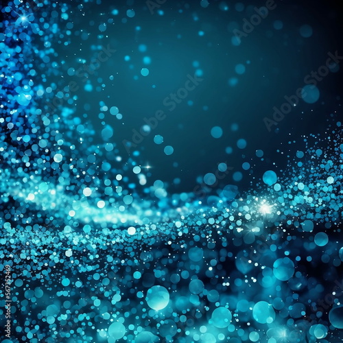 Abstract glitter blue background. Generative AI technology.