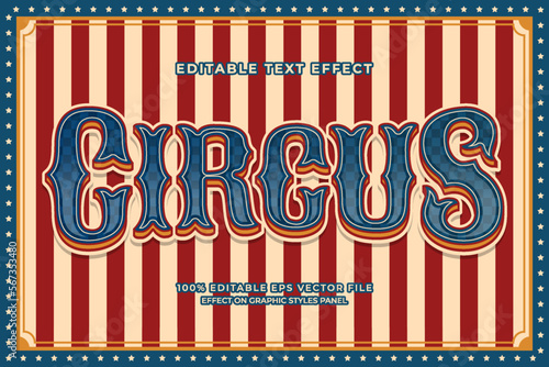 decorative circus editable text effect vector