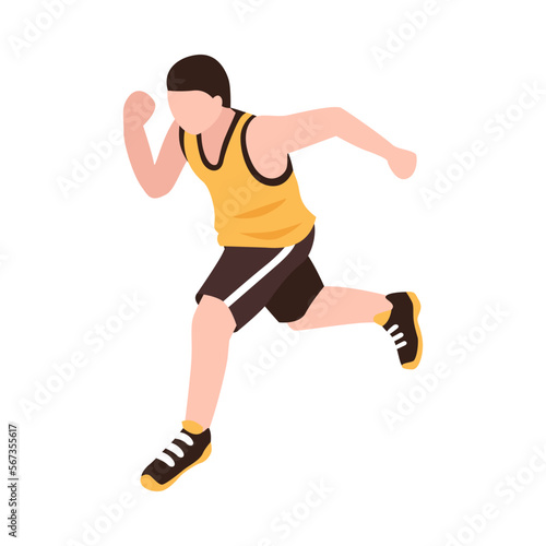 Isometric Partner Running Composition © Macrovector