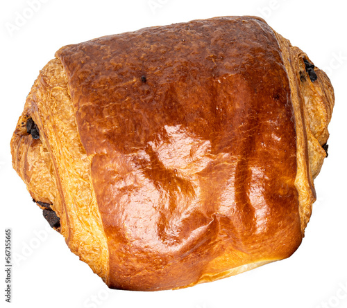 un pain au chocolat sur un fond transparent