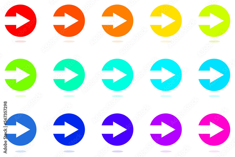 Directional Arrow icon set. Colorful arrow symbol button Directional Arrow icon set. Colorful arrow symbol button