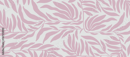 Decorative wallpaper with branches in pink tone. Delicate, light-toned pattern with botanical elements. Nature-inspired poster for accent wall. Wall decor and mural for nursery. Twigs background.