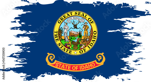 Idaho flag grunge brush color image vector