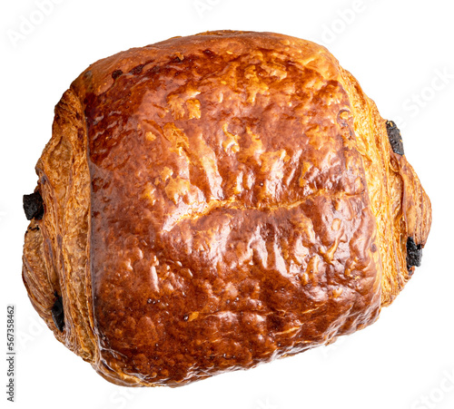 pain au chocolat sur un fond transparent photo