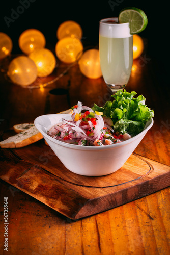 ceviche with salad