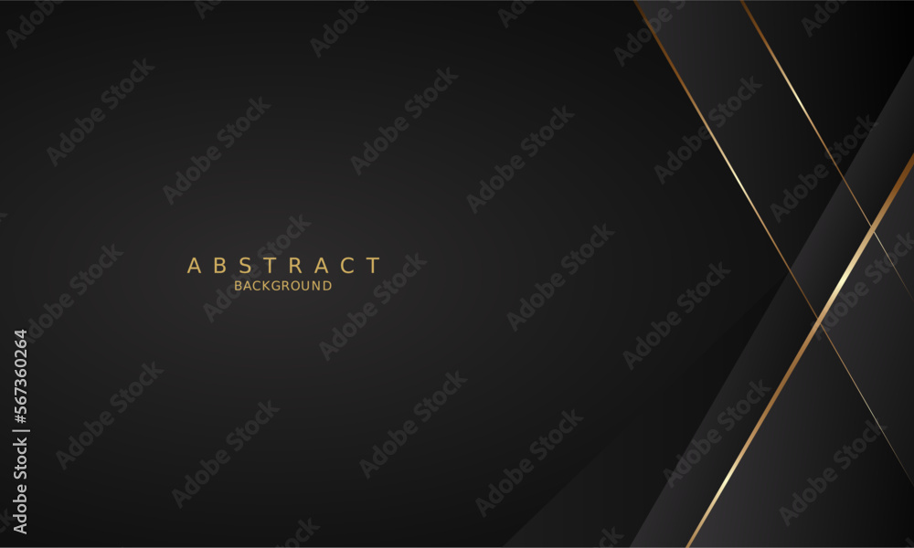 Obraz premium dark black luxury premium background and gold line.