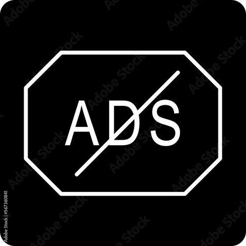 solid Ads Blocked hexagon design vector icon