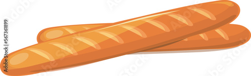 French baguettes. Tasty fresh bakery cartoon icon