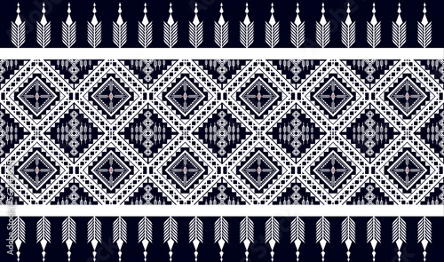 Geometric ethnic pattern seamless flower color oriental. seamless pattern. Design for fabric, curtain, background, carpet, wallpaper, clothing, wrapping, Batik, fabric,Vector illustration. pattern sty