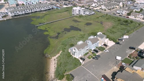 Drone view of the buildings by the Barnegat Bay photo